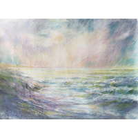 "Impressions of Sea"  by Trisha Haulenbeek - Watercolor/pastel