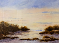 Award for Watercolor, “Gulls Gathering”, Victoria Buffard, watercolor